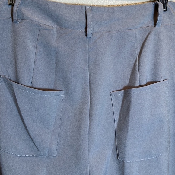 NWT Boohoo Light Gray Tall Wide Leg Trousers - Picture 8 of 11